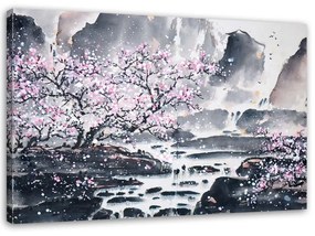 Quadro su tela, Giappone fiore di ciliegio rosa natura
