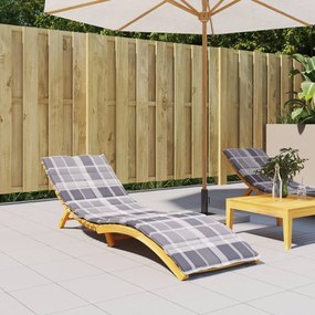 Cuscino Per Lettino A Quadri Grigi 200x50x3cm Tessuto Oxford /