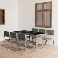 Set Mobili da Pranzo Giardino 7 pz Polyrattan Antracite Grigio 3059449