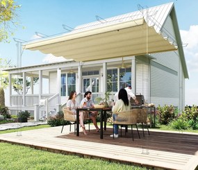 Tetto di Ricambio per Pergola Gazebo da Giardino 300x400 cm in Poliestere Crema...