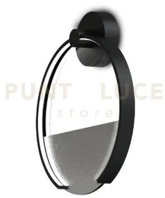 Toy-a f applique led 30w struttura nera diffusore in vetro fumè dim...