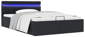 Giroletto Contenitore Idraulico Led Nero Similpelle 140x200 Cm /