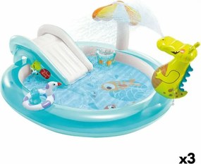 Piscina Gonfiabile per Bambini Intex Parco giochi Coccodrillo 201 x 84 x 17 cm (3 Unità)