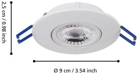 Eglo 75763 - SET 3x Lampada LED da incasso ZUJAR LED/3,4W/230V bianco