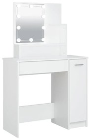 Toeletta con led bianca 86,5x35x136 cm