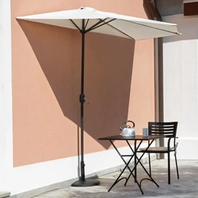 Mezzo Ombrellone da Giardino a Parete Ø3m Vorghini Ecrù...