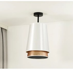 Duolla - Lampadario a plafone BELL SHINY 1xE27/15W/230V diametro 25 cm bianco/rame