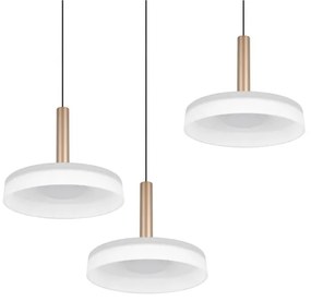 Lampadario a LED dimmerabile in nero, bianco e oro con paralume in vetro ø 35 cm Celeste - Trio