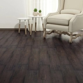 Listoni Pavimento Autoadesivi Pvc 5,21m² 2mm Marrone Scuro /