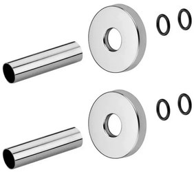 Set copritubo per termoarredo universale in ottone con finitura cromo