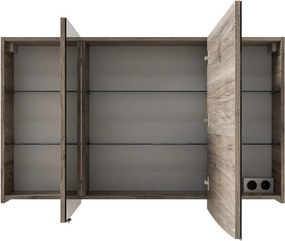 Specchio Contenitore Contea Con Illuminazione PELIPAL destro rovere sanremo L 120 x H 70 x P 17 cm, completo di presa ed interuttore