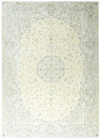 Kashan Tappeto 350x250 Beige (Iran) Annodato A Mano