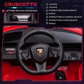 Macchina Elettrica per Bambini 12V con Licenza Lamborghini Sian FKP 37 Rossa...