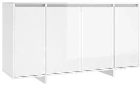 Credenza bianco lucido 135x41x75 cm in truciolato