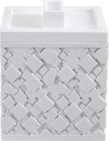 Organizer da bagno bianco in poliresina per dischetti di cotone Agda – Spirella