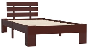 Giroletto Marrone Scuro in Legno Massello di Pino 90x200 cm