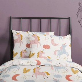 Biancheria da letto in cotone per bambini Unicorno, 140 x 220 cm - Good Morning