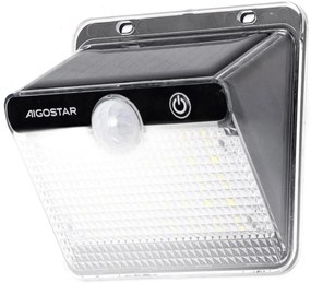 Aigostar-LED Lampada solare con sensore LED/3,7V 6500K 1200 mAh IP65 nera