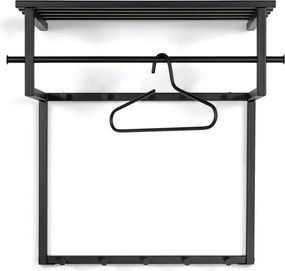 Attaccapanni da parete nero in metallo con scaffale 76 cm Rizzoli – Spinder Design
