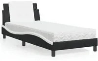 Letto con Materasso Nero e Bianco 80x200 cm in Similpelle 3208829