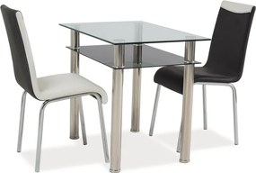 Tavolo Madras in vetro temperato e metallo cromato – 90x60x75 cm