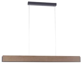 Lampada a sospensione marrone 121 cm incl. LED con telecomando - Ajdin
