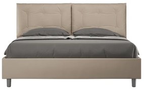Letto matrimoniale senza rete imbottito 160x210 similpelle tortora Annalisa