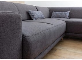 Divano angolare grigio allungabile e con contenitore (con penisola a destra/a L) Classy Sophie – Miuform