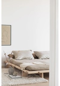 Letto singolo di colore naturale in pino massiccio con rete inclusa 90x200 cm Japan – Karup Design