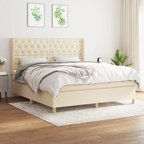 Giroletto A Molle Con Materasso Crema 160x200 Cm İn Tessuto /