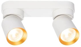 Faretto ANDY 2xGU10/8W/230V bianco/oro