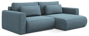 Divano angolare azzurro allungabile/con contenitore (con penisola a destra/con chaise lounge) Kapua – Makamii