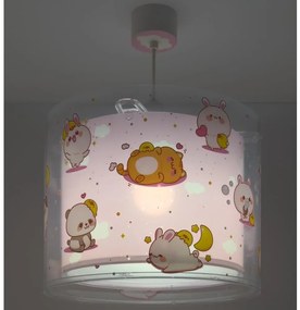 Dalber 41762S - Lampadario per cameretta KAWAII FRIENDS 1xE27/15W/230V rosa