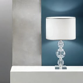 Lampada da tavolo TEBE 35x64 cm in vetro lavorato a mano Cromo