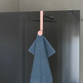 Gancio bagno singolo in acciaio e plastica rosa tondo Fiore