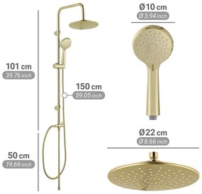 Set per doccia oro opaco in acciaio inox 101 cm Young Line – Wenko