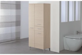 Colonna Portasciugamani a Terra 154 Cm Tre Ante Un Cassetto Feridras "Stella" Larice