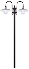 Palo Esterno Classico Campobasso Metallo E Ceramica Nero Sfumato Rame 2 Luci E27