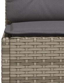 Set divani da giardino 4 pz con cuscini in polyrattan grigio