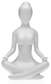 Statua Decorativa Versa Bianco Yoga 12 x 20 x 10 cm Resina