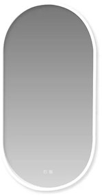 Specchio con illuminazione integrata completo di faretto bagno ovale L 45 x H 90 x P 5 cm