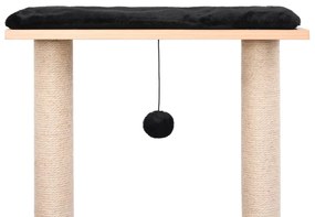 Albero per gatti con tappeto tiragraffi in sisal 129 cm