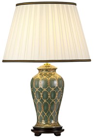 Lampada Da Scrivania Contemporanea Sashi Porcellana Verde Oro 1 Luce E27