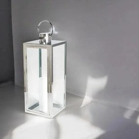 Lanterna decorativa 63 cm in cromo lucido