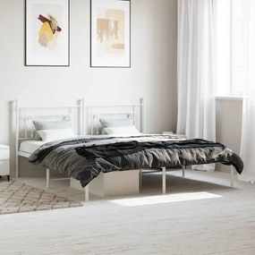 Giroletto Con Testiera Metallo Bianco 183x213 Cm /