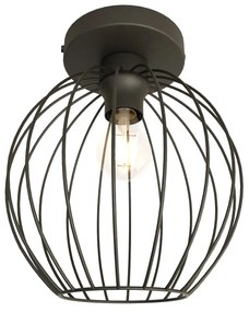 Plafoniera Minimal Industrial Nest 1 Luce Nera