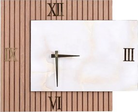 Orologio a muro 72x58 cm cannetato noce e marmo