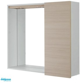 Specchiera Contenitiva "Stella" Da 68 cm C/Un'Anta Color Larice e Una Cassa In Pvc Bianco