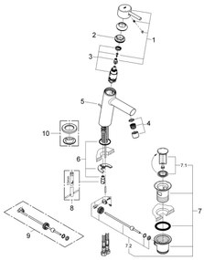 GROHE 23450001 - Miscelatore lavabo CONCETTO M, cromo lucido