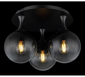 Globo 15885-3D - Lampadario a plafone DALTON 3xE27/10W/230V diametro 46 cm nero